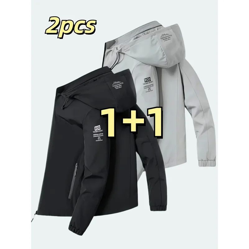 Windproof detachable hooded jacket Korean style trendy loose