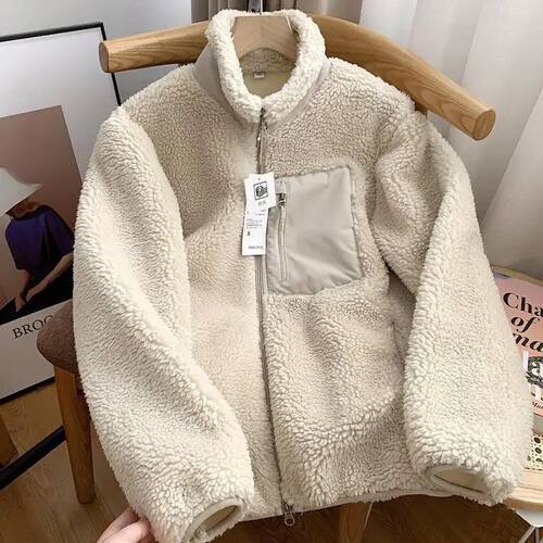 Autumn and Winter Japanese Men's and Women's Fleece Stand Ne