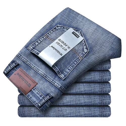 Wthinlee New Business Men's Jeans Casual Straight Stretch Fa