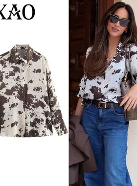 HXAO Women's Shirt Animal Printed Shirts & Blouses Spring Sa
