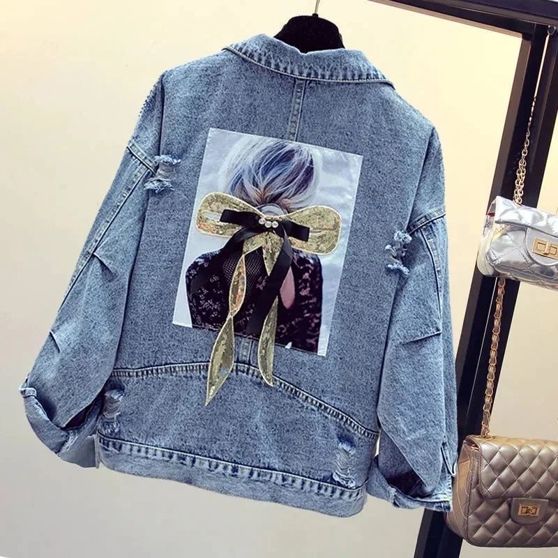 2024 Denim Jacket Woman Short Style Clothing Retro Topcoat P