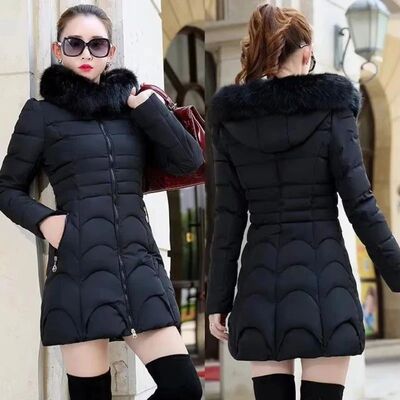 Winter Women Jacket Parka Big Fur Collar Hooded Thick Warm F
