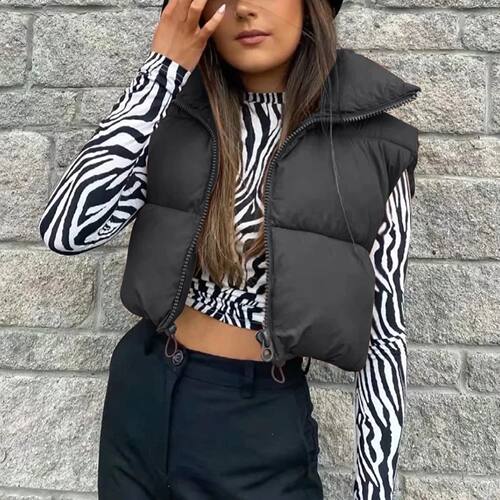 Autumn And Winter Women's Short Cotton Down Vest Short Stand