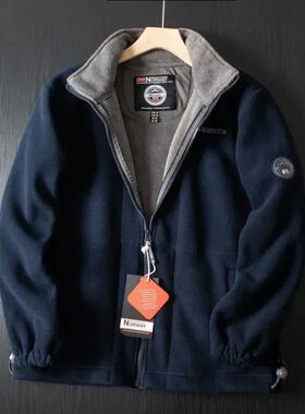 Windproof Fleece Padded Jacket for Men, Anti-Freezing, Warm