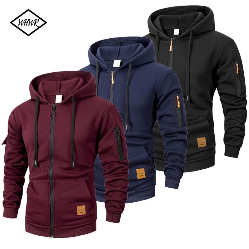 2025 New Autumn Men Sweatshirts Long Sleeve Jacket Hoodie Zi
