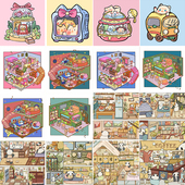 宝藏湾 diy数字油画熊猫小世界填充儿童卡通填色解压油彩画数字画