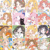 宝藏湾 数字油画diy公主系列填充儿童卡通填色解压油彩画画数字画