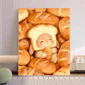 宝藏湾 数字油画diy吐司兔兔肌理画填充油画高难度装 饰画数字画