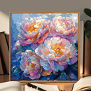 宝藏湾 饰画 数字油画diy七彩琉璃牡丹肌理画填充油画花卉数字画装
