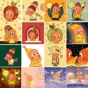 宝藏湾 饰画 diy数字油画星星人系列泡泡玛特填色儿童填充小尺寸装