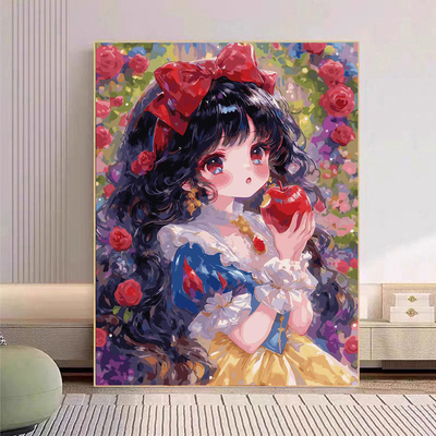 宝藏湾 数字油画diy白雪公主肌理画填充油画高难度装饰画数字画