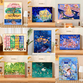 宝藏湾 树填充治愈系填色数字画 四季 diy数字油画 夏七酱合集