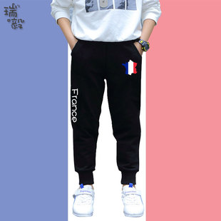 休闲长裤 子男女儿童装 卫裤 趣味国旗美国法国英国葡萄牙德国小脚裤