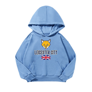 莱斯特城队服蓝狐瓦尔迪狐狸城足球迷服连帽卫衣男女儿童学生外套