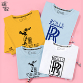 可定制劳斯莱斯4S店车标车友会短袖 学生车迷半袖 T恤衫 男女儿童装