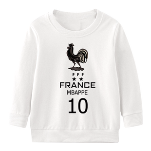 法国队足球高卢雄鸡姆巴佩球迷周边圆领卫衣男女儿童装学生款长袖