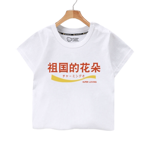 祖国的花朵中国好少年爱国周边短袖T恤衫男女儿童装学生纯棉半袖
