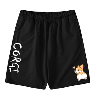 柯基狗狗小短腿秋田犬可爱Q版速干短裤子男女学生儿童装5五分中裤
