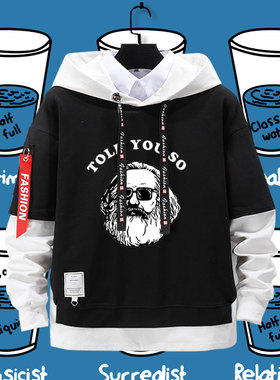 马克思列宁社会主义苏联CCCP纪念假两件连帽卫衣男女儿童学生外套