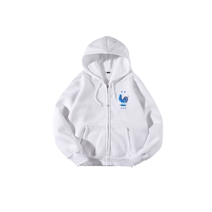 法国国家队姆巴佩足球迷服开衫卫衣男女儿童装学生款拉链连帽外套