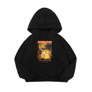 呐喊皮卡丘瑞克和莫蒂可达鸭世界名画恶搞连帽卫衣男女儿童装外套