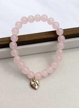 青岛外贸流行饰品欧美原单个性小众天然石头热卖爱心精品手链