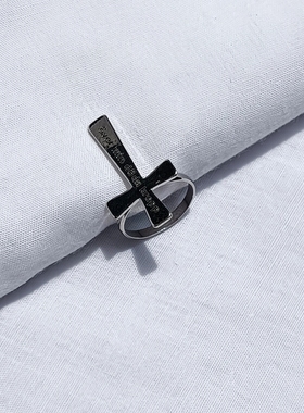 青岛外贸流行饰品欧美原单正品个性小众几何十字架纯铜精品戒指