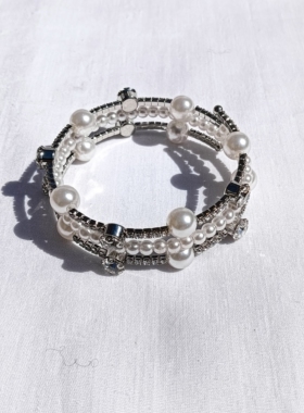 青岛外贸欧美外贸饰品时尚个性手环欧美水钻珍珠精品手镯