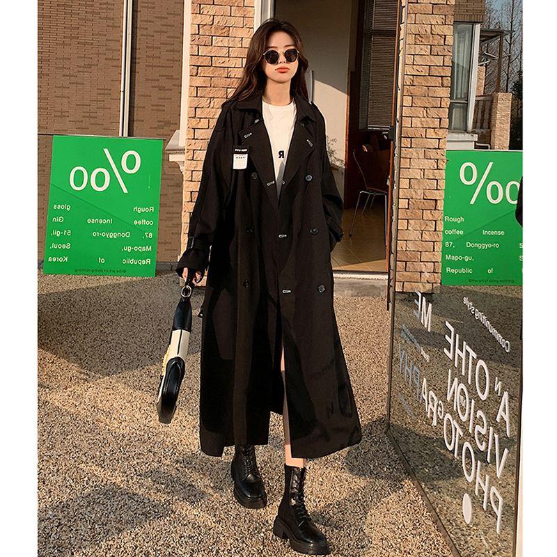 2025今年流行中长款过膝英伦风衣外套女春秋季气质小个子学生大衣