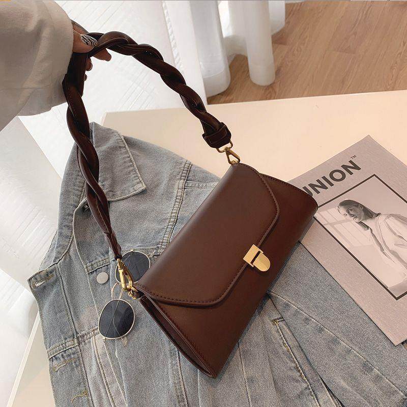 小法式洋气编织肩带法棍腋下包包女2025春夏新款潮时尚单肩斜挎包