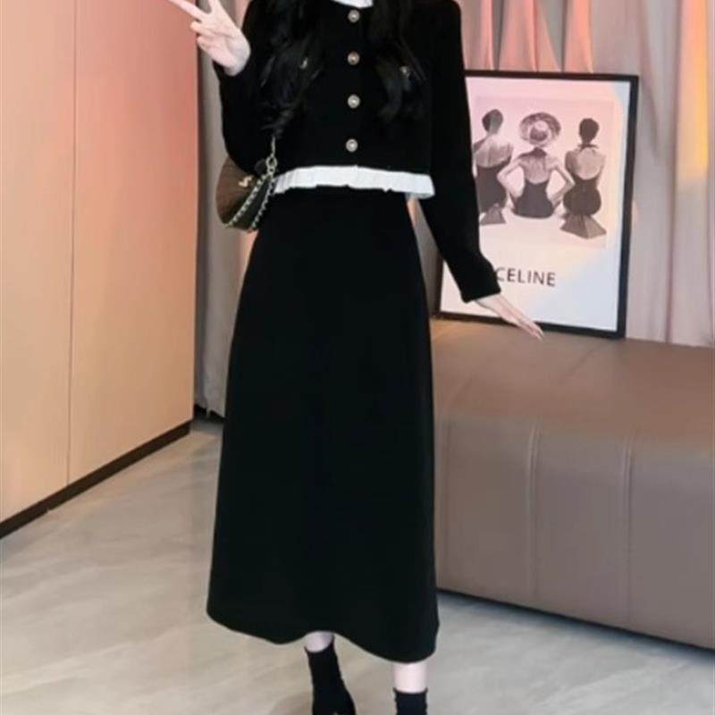 深秋初冬赫本小香风连衣裙子女2024新款秋冬装韩系穿搭学院风套装,女装/女士精品,时尚套装,淘宝优惠券,粉丝福利购,淘宝优惠卷