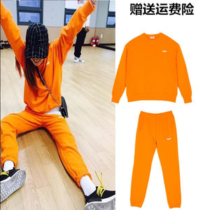 孝利家民宿IU李智恩伯贤宋旻浩同款金泫雅潮韩卫衣休闲套装运动服