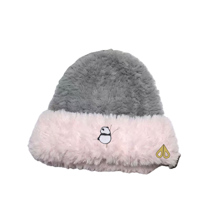 MOOSE剪刀四季撞色毛绒渔夫帽男女秋冬季保暖护耳针织帽可爱卡通