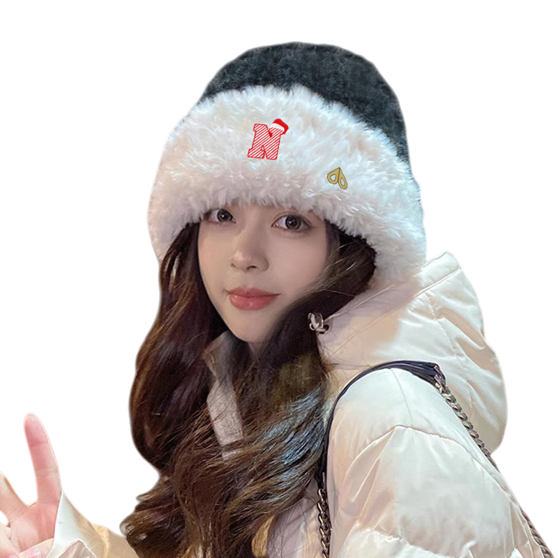 MOOSE剪刀四季毛绒帽子男女款冬季保暖防寒加厚显脸小针织护耳帽