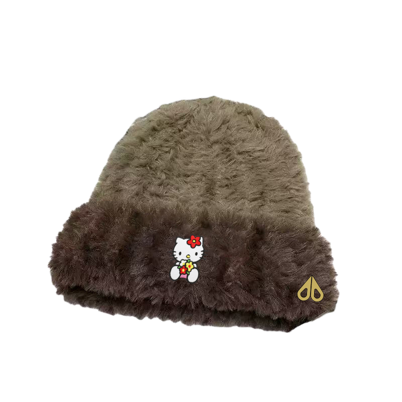 MOOSE剪刀四季可爱毛绒男女款秋冬保暖防寒护耳帽显脸小卡通帽子