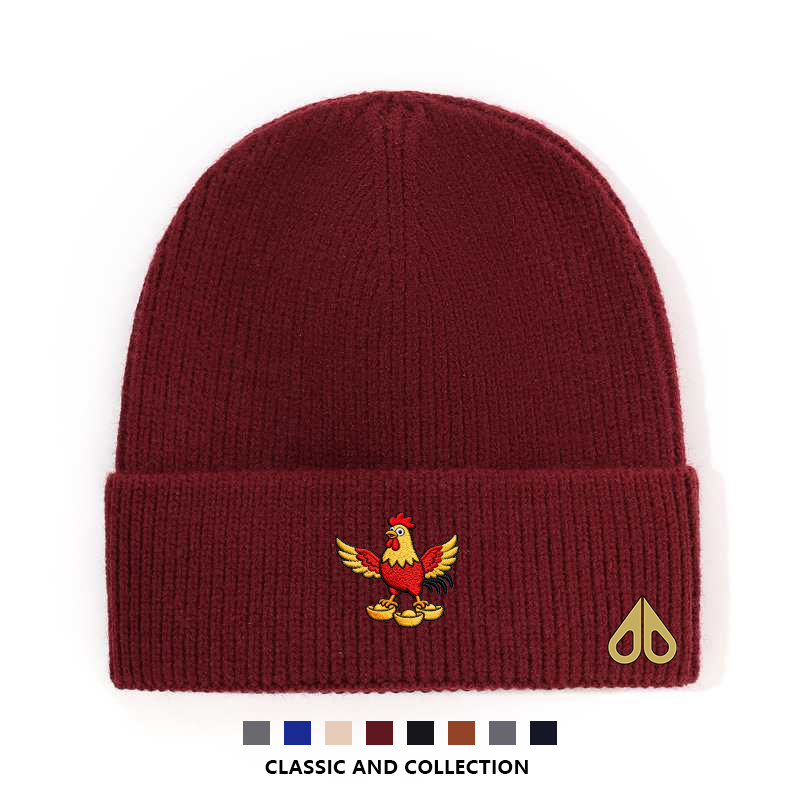 MOOSE剪刀四季简约时尚百搭针织帽男女鸡年限定保暖防寒毛线帽帽