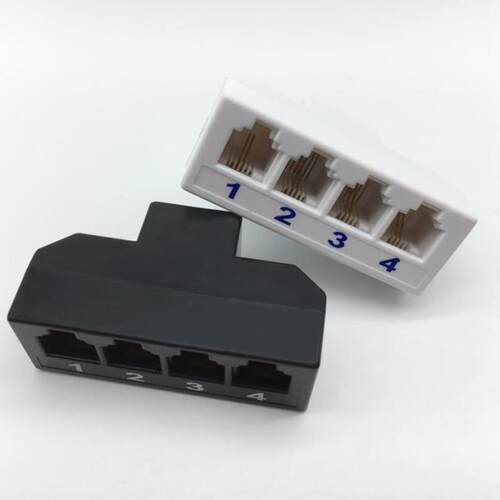 J45转RJ11转接头,一分四网络口转电话口,适用于电话交换机，解决网线转电话线的后顾之忧