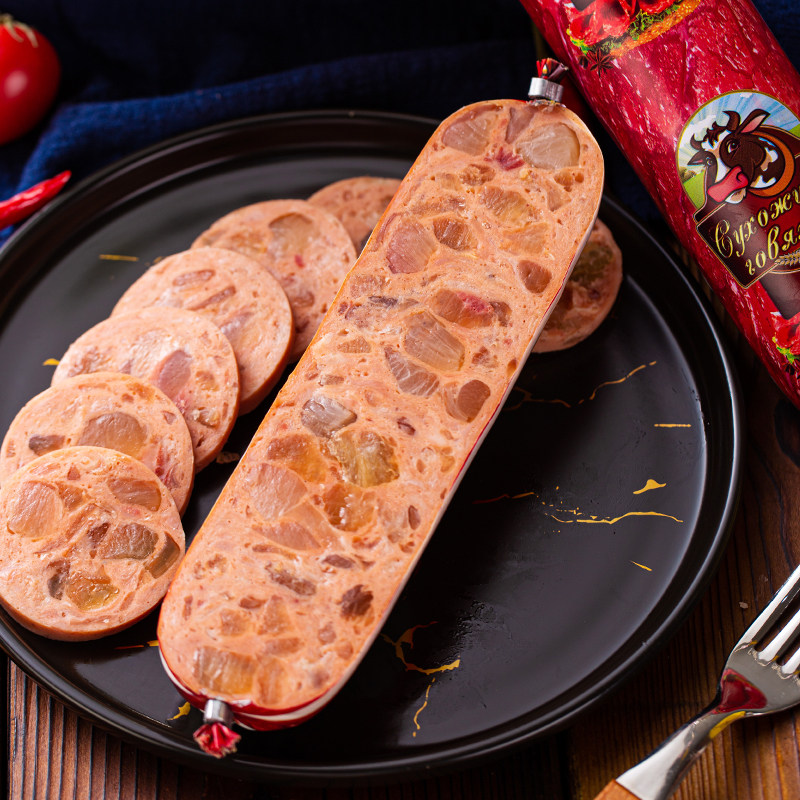 俄罗斯牛筋肠纯肉肠即食香肠牛肉火腿肠大根东北特产地方特色美食