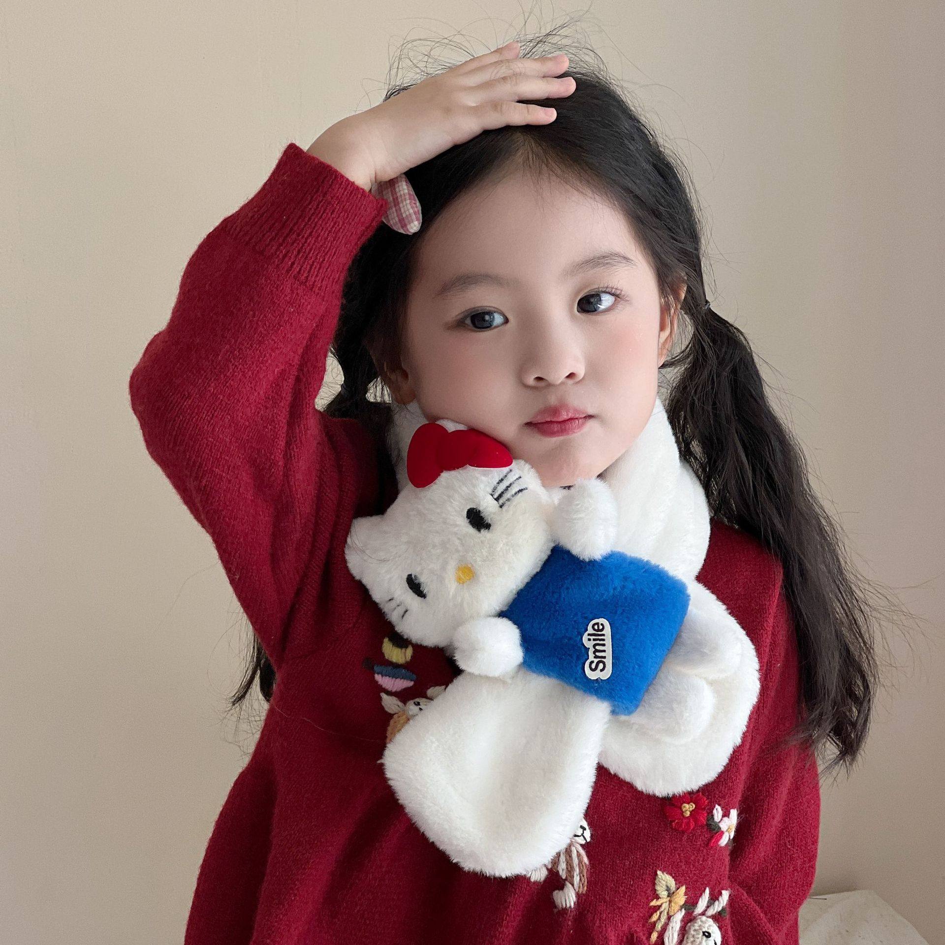 秋冬新款卡通可爱仿兔毛儿童围巾 韩版加厚毛绒围脖宝宝洋气脖套,童装/婴儿装/亲子装,围巾,淘宝优惠券,粉丝福利购,淘宝优惠卷