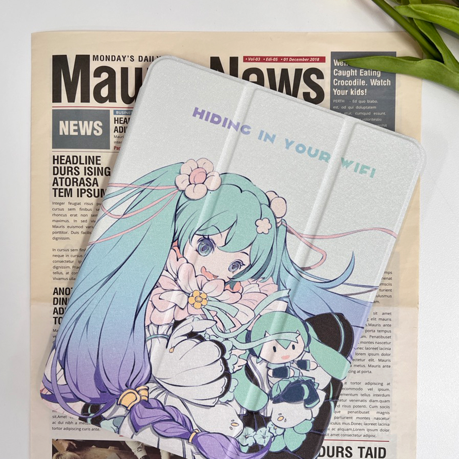 平板壳二次元插画初音