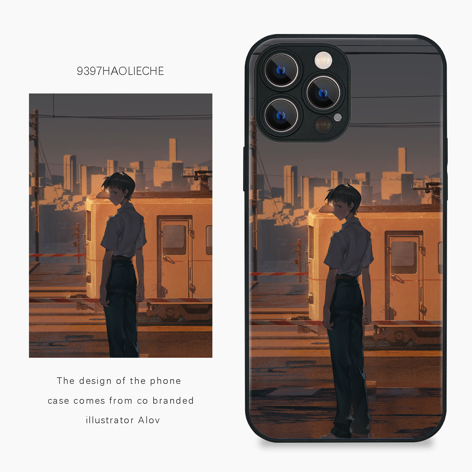 9397  Alov 二次元插画手机壳玻璃壳适用于苹果17Promax16Promax15pro14华为p50p60p70promate小米13vivooppo