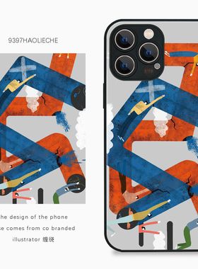 9397号列车缠绕自创插画手机壳适用于苹果16Promax15Promax14pro华为p50p60promate小米vivooppo