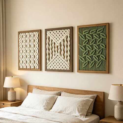 Cotton Woven Wall Hanging Decor Tabletop Wall Mount Picture