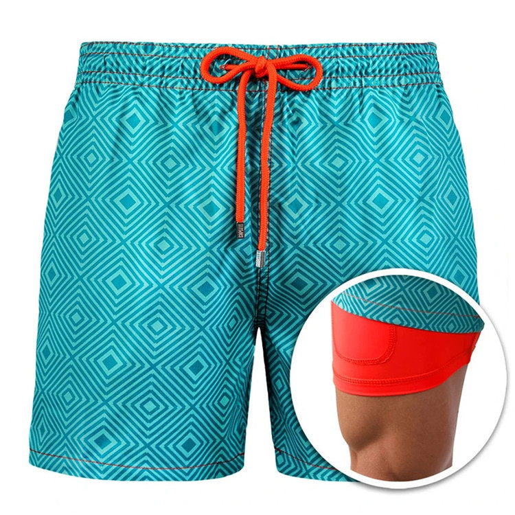 男夏沙滩短裤men double layer summer beach shorts boardshorts 运动/瑜伽/健身/球迷用品 沙滩裤 原图主图