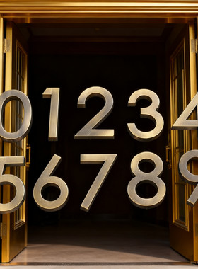 ABS材料电镀房屋宿舍酒店门牌号标牌标识house number sign
