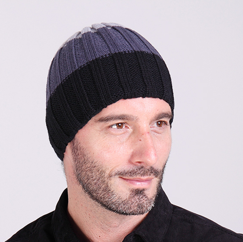 men women striped pattern winter head warmer ski hats caps