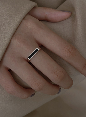 925纯银方形戒指女轻奢小众设计