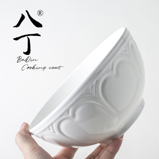 中式简约风纯白骨瓷8英寸吉祥大汤碗家用桌面冬瓜排骨老母鸡汤盆