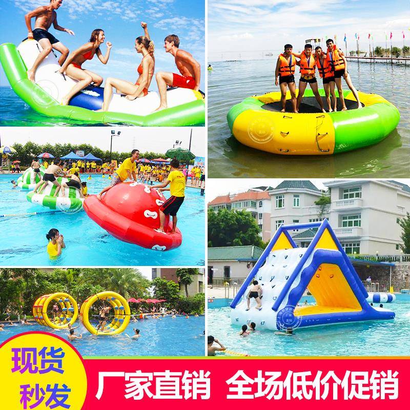 板无品牌/床充气水上玩充上水儿螺滑蹦跷跷童气水鸟船具鸭子冰山