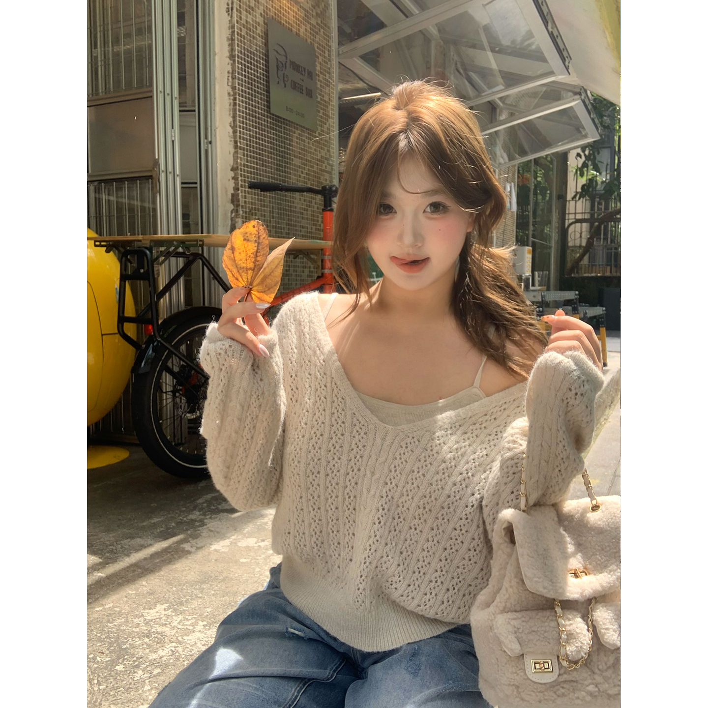 你的鱼 早秋日记 微胖mm镂空真两件针织毛衣 10/8 20:00 新品9折